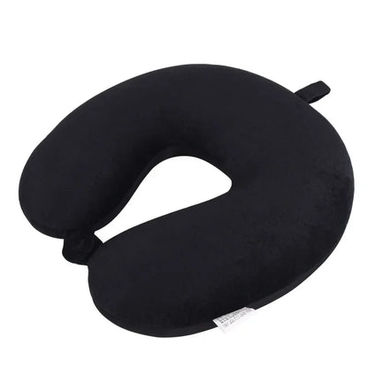 Travel Pillow Memory Foam Head Neck Airplane Pillow Traveling Car Home Office Travel Neck Flight Pillow Snap Strap Soft Cover