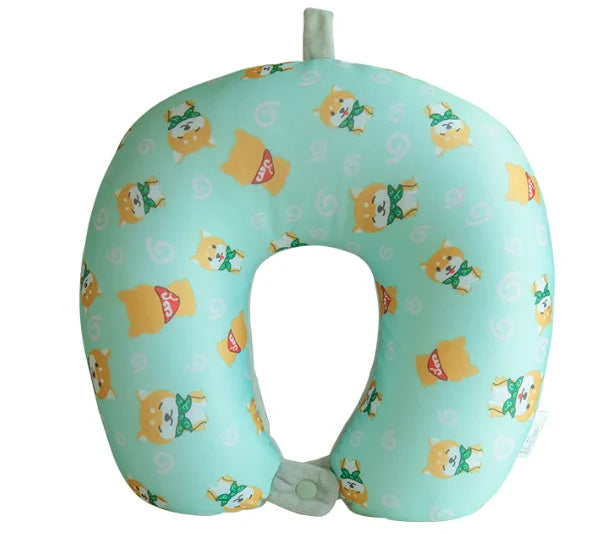 Travel Pillow Memory Foam Head Neck Airplane Pillow Traveling Car Home Office Travel Neck Flight Pillow Snap Strap Soft Cover