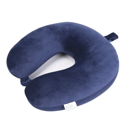 Travel Pillow Memory Foam Head Neck Airplane Pillow Traveling Car Home Office Travel Neck Flight Pillow Snap Strap Soft Cover