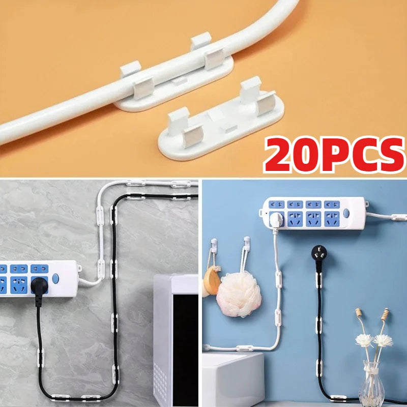 Plastic Cable Holder Clips Self-Adhesive Wire Organizers Storage Gadget