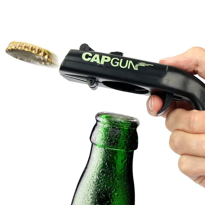 Portable Cap Gun Creative Flying Cap Launcher Beer Opener Bar Tools Beverage Opener Shaped Cap Opener Red Grey