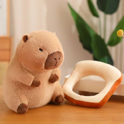 23CM Kawaii Anime Capybara Bread Plush Toy Creative Stuffed Animals Capybara Toast Doll Girl Birthday Toys Girlfriend Cute Gift