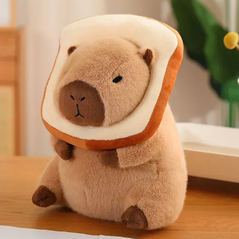 23CM Kawaii Anime Capybara Bread Plush Toy Creative Stuffed Animals Capybara Toast Doll Girl Birthday Toys Girlfriend Cute Gift