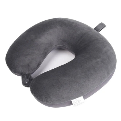 Travel Pillow Memory Foam Head Neck Airplane Pillow Traveling Car Home Office Travel Neck Flight Pillow Snap Strap Soft Cover
