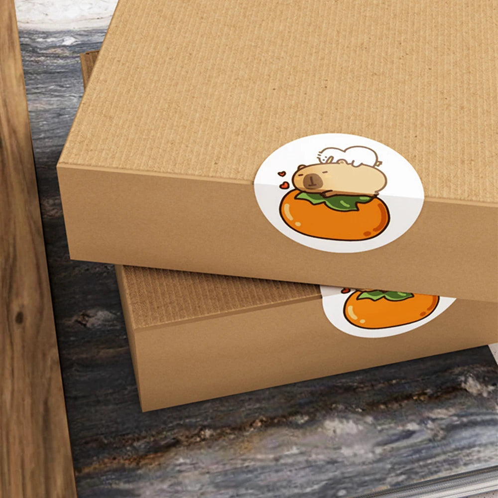 500pcs/Roll Cute Capybara Sticker Waterproof Graffiti Aesthetic Decorative Luggage Laptop Cup Phone Diary Book Kids Stickers Toy